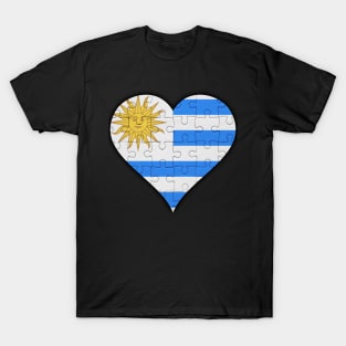 Uraguyan Jigsaw Puzzle Heart Design - Gift for Uraguyan With Uruguay Roots T-Shirt